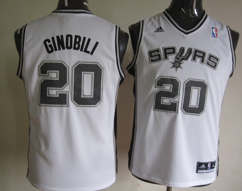  NBA Kids San Antonio Spurs 20 Manu Ginobili New Revolution 30 Swingman Home White Youth Jersey